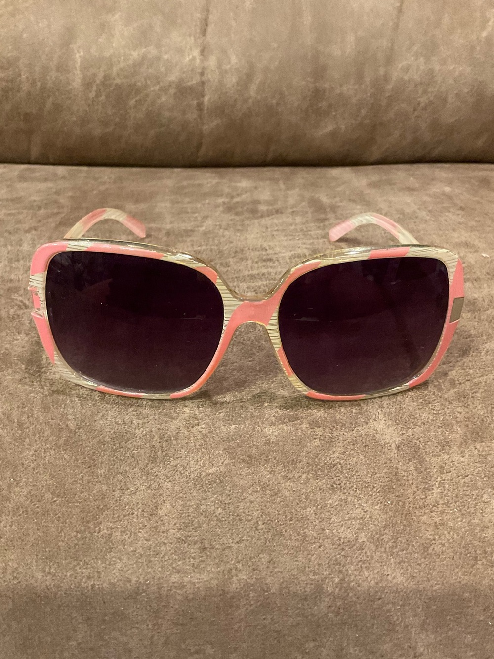 Pink Striped Oversize Sunglasses